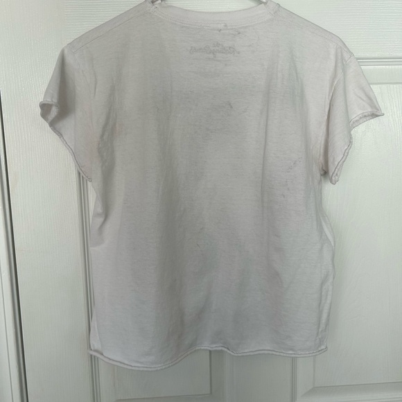 The Rolling Stones white graphic t shirt green “Mick” sz small raw edge hemline - Picture 7 of 8